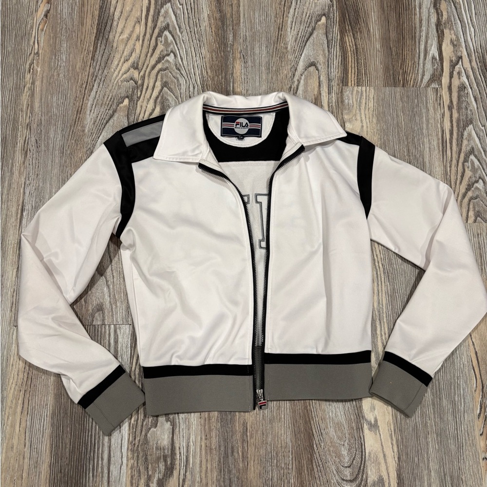 Fila White and Black Track Jacket